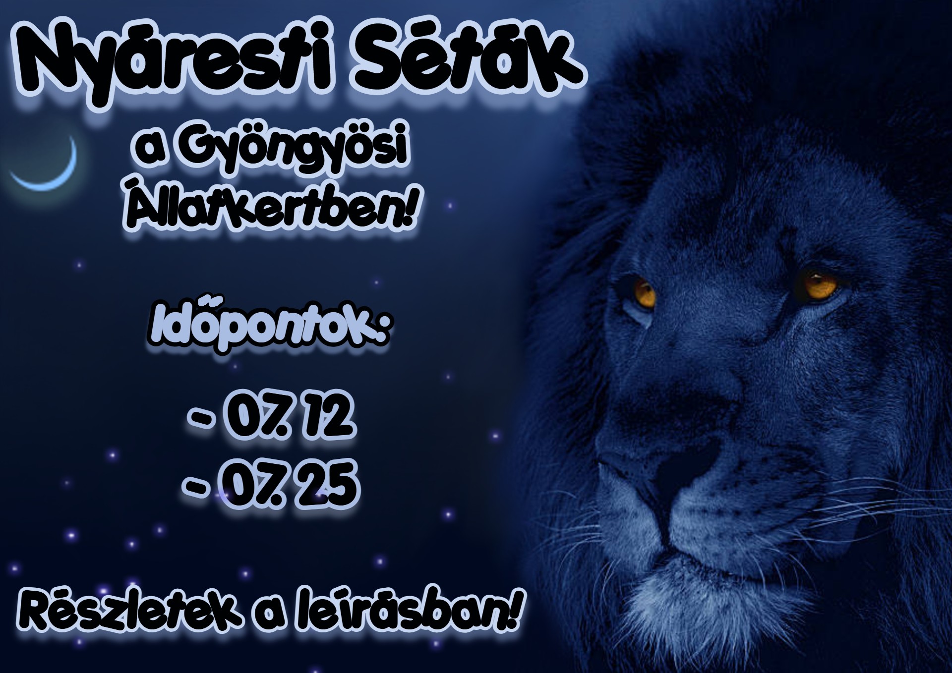 Idén újra - EXCLUSIVE NYÁRESTI SÉTÁK - a Gyöngyösi Állatkertben!